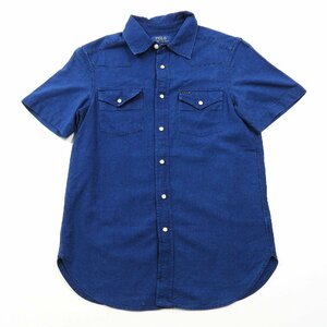 POLO Ralph Lauren ポロ ラルフローレン 半袖 インディゴ ウエスタンシャツ size M #19998 送料360円 ジュニア ユース キッズ 子供服