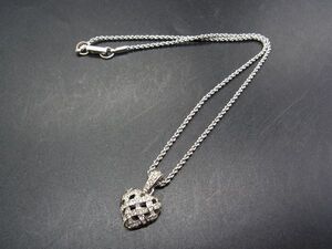 ■美品■ SWAROVSKI スワロフスキー ラインストーン ハート ネックレス ペンダント アクセサリー レディース シルバー系 DG8144