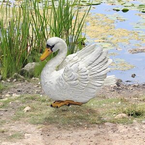 湖の白鳥 ガーデン彫像 屋外オーナメント 庭園アニマルオブジェ インテリア彫刻 園芸 芝生 プレゼント贈り物 輸入品