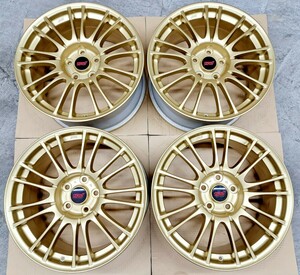 【極上品】スバル WRX STI 純正 BBS ホイール 4本 GRB GVB VAB 鍛造 レヴォーグ 114.3 8.5J ブレンボ ゴールド レイバック フォレスター