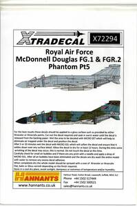 1/72　エクストラデカール　Xtradecal X72294 McDonnell-Douglas FG.1/FGR.2 Phantom Pt 5