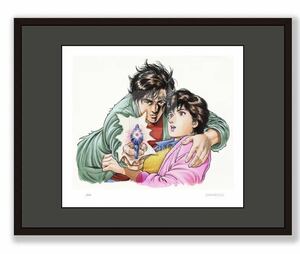 【本物】新品 シティーハンター CITY HUNTER 北条司先生 直筆サイン入り 版画 複製原画 原稿 エンジェル・ハート 冴羽リョウ 槇村香