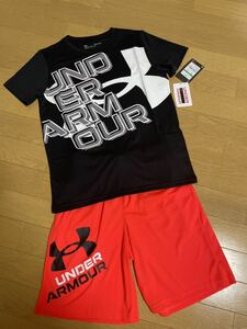 送料込　新品 アンダーアーマー　YLG 150cm 155cm 145cm パンツ　半袖Tシャツ　2点セット　上下セット　男の子　キッズ　ジュニア