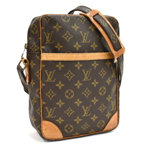 1円 ◆美品 LOUIS VUITTON ルイヴィトン ショルダーバッグ ダヌーブMM M45264 モノグラム キャンバス ブラウン◆E.Cslo.zE-28