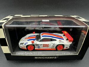 ミニチャンプス 1/43スケール★ポルシェ Gunner-Porsche 911 GT1 Daytona 24hrs 2003 #6★即決★値下げ