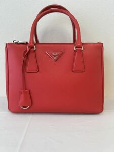 PRADA プラダ サフィアーノ ガレリア 2WAYショルダーバッグ ハンドバック レザー レッド ゴールド金具