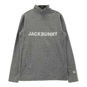 【1円】JACK BUNNY ジャックバニー 2022年モデル ハイネック 長袖Tシャツ ロゴプリント グレー系 2 [240101078878]