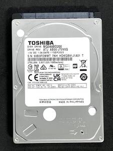 【送料無料】 ★ 2TB ★　TOSHIBA / MQ04ABD200　【使用時間：168 ｈ】 2023年製　稼働少　2.5インチ内蔵HDD　9.5mm厚/SATA/5400rpm 東芝