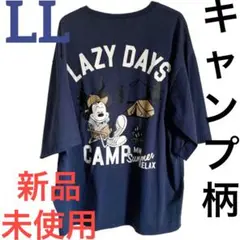 Disney ミッキー キャンプ柄 半袖Tシャツ