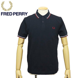 FRED PERRY (フレッドペリー) M3600 TWIN TIPPED FRED PERRY SHIRT ティップライン ポロシャツ FP536 T55NAVY / SNOW WHITE / RED L