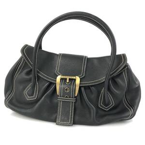 【ITXU854T5C28】美品 CELINE レザー ハンド トート バッグ CE00/14 ブラック 