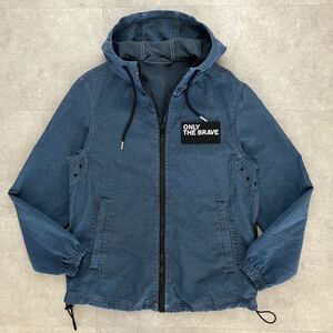 ●極美品 DIESEL ディーゼル ジップアップ USED加工 ナイロンパーカー/00SIMU-J-HEADIN/size(S)/メンズ/正規品/デニム風 