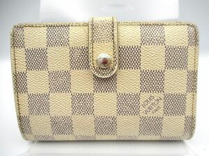 ▲▲中古品 USED ルイヴィトン LOUIS VUITTON N61676 ダミエ アズール ポルトフォイユ ヴィエノワ 二つ折り 財布 ガマ口 ダミエライン▲▲