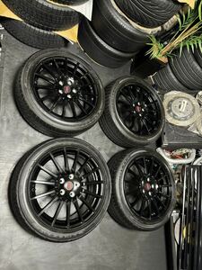 スバル レヴォーグ 純正オプション STI 希少グロスブラック 18インチ 7.5J＋55 PCD114.3 5穴 GOODYEAR EAGLE LS EXE 225/45R18 2022年製