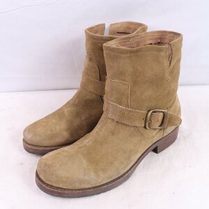 FRYE エンジニア ブーツ 10 B / 実寸 26.5cm 位 フライ スエード ベージュ スチール無し ブーツ メンズ 古着 中古 eb1550