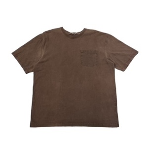 【L】USA古着 カーハート Carhartt ロゴ 半袖 クルーネック　ポケット Tシャツ ブラウン