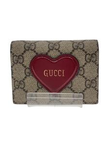 GUCCI◆2つ折り財布_GGスプリーム/-/レディース