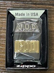 zippo MILLION GOD GOLD METAL ミリオンゴッド ゴールドメタル 2021年製 立体メタル 両面デザイン スロット ケース 保証書