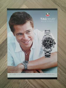 ★ブラッド ピット TAG HEUER タグホイヤー広告/ 簡単！入れるだけ額装セット ポスター風デザイン A4サイズ 送料230円～