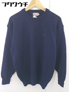 ◇ FOUNDERS CLUB ファウンダースクラブ ロゴ 刺繍 ウール ニット 長袖 セーター サイズO ネイビー メンズ