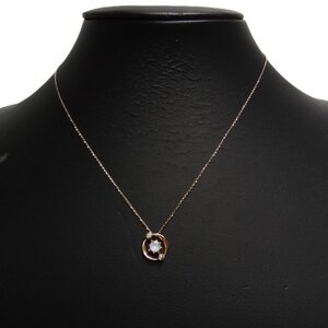 STAR JEWELRY スタージュエリー K10 ネックレス ムーンストーン ダイヤ 0.01ct 40cm ☆