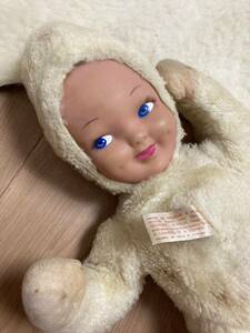 ビンテージ フランス蚤の市 Clodrey JETPARTOUT ドール ベビードール ラバーフェイスぬいぐるみ 抱き人形 Baby doll 希少レアレトロ