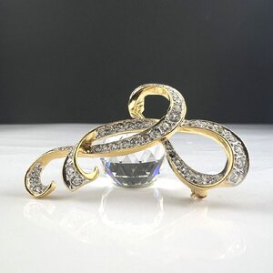 【77】1円～ NINA RICCI ニナリッチ ブローチ ゴールドカラー 石取れ有り レディース アクセサリー 全長5.4cm 10.0g