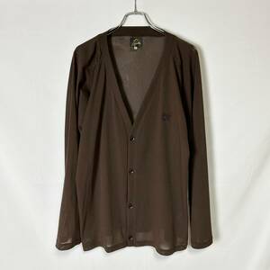 日本製 正規品 Needles V Neck Cardigane - Poly Mesh IN211 ニードルズ ニードルス Vネック カーディガン ポリ メッシュ ブラウン XL