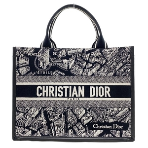 ディオール/クリスチャンディオール DIOR/ChristianDior トートバッグ M1324CETJ_M46I ブックトートミディアムバッグ 黒×白 Plan de Paris