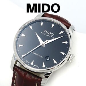 MIDO ミドー　M86004188　スイスメイド　自動巻　バロンチェッリ　シルバー　ブラウン　レザー