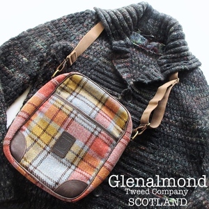 【Glenalmond Tweed Company グレナルモンド / スコットランド】上質 ハリスツイード使用 チェック ショルダーバッグ ユニセックス!!