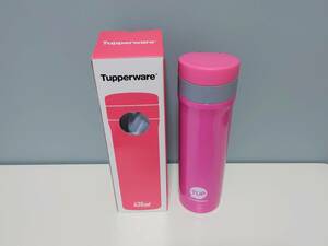 Tupperware イージーオープン サーモボトル 430ml ピンク タッパーウェア ステンレス製携帯用魔法瓶 水筒 タンブラー