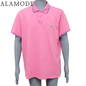 モンクレール MAGLIA POLO シャツ トップス 半袖 ポロシャツ XXL コットン ピンク ブルー青 E10918304300 84556 40802113555【アラモード】