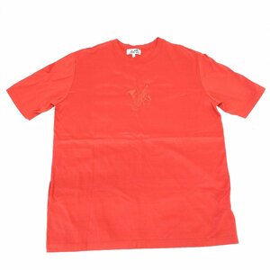 ●エルメス HERMES レディースTシャツ 半袖 レッド コットン 表記サイズM[Jコレ]E17TA105　