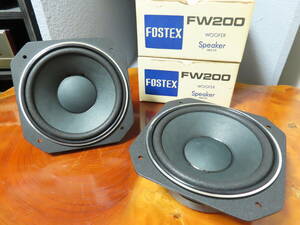 美品　FOSTEX　FW200 エッジ張替え済み　20cmウーファー　動作品　ペア　元箱付き【C-958】tone quality