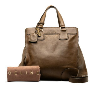 セリーヌ オルロフ 馬車 ハンドバッグ ショルダーバッグ 2WAY カーキ グリーン レザー レディース CELINE 【中古】