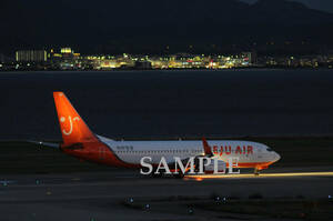 D【航空機写真】Ｌ版１枚　済州航空　B737-800　関西空港