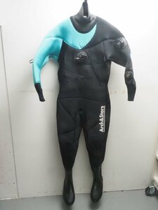 未使用 WorldDive ワールドダイブ ドライスーツ メンズ 164cm 60kg ブーツ:27cm 平置き:胸囲50cm腹囲40cm尻囲50cm [3F-60805]