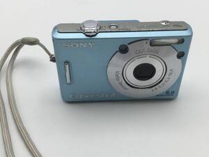 EE45■【通電/動作/精度未確認】SONY Cyber-shot DSC-W30 ソニー サイバーショット バッテリー付き 水色 デジカメ 現状品 ジャンク品 