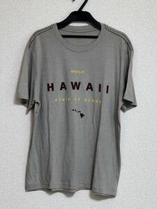 ■新品未使用 RVCA ルーカ ハワイ購入 半袖 Tシャツ グレー サイズS 前ロゴ メンズ HAWAII ハワイアン サーファー 海 定価6000円