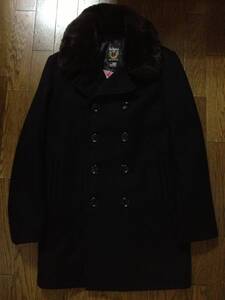 SCHOTT ショット 792US Double Brest Boa Coller Coat ダブルブレスト ボアカラー コート NAVY ネイビー 36