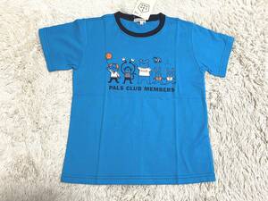 子供服１３０サイズ：3can4on◆ワールド*半袖Tシャツ：ブルー　定価：1,200税