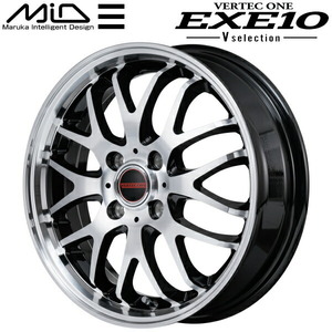 MID VERTEC ONE EXE10 V Selection ホイール4本 ブラック/ミラーカット 4.5J-15inch 4H/PCD100 inset+45