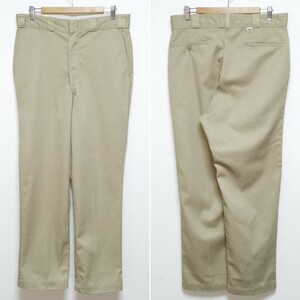 即決 W35 L32 80s ディッキーズ DICKIES ワークパンツ WorkPants 874 チビタグ KHAKI USA製