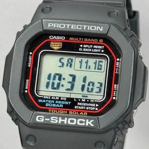 極美品 CASIO G-SHOCK GW-M5610-1JF タフソーラー 電波受信 電波ソーラー マルチバンド6 スクウェア ブラック スピード オリジンモデル