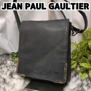 Jean Paul GAULTIER ジャンポールゴルチェ ショルダーバッグ ブラックウエスト 2wayバッグ フラップ レザー調 黒 男性 女性 バッグ男女兼用