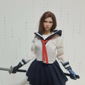 1/12 スケール 可動式 カスタム フィギュア 彩色済み 女子高生 剣士 コスプレ 女性 ヴィッラ 約15cm 植毛ヘッド 女性 可動式 ドール