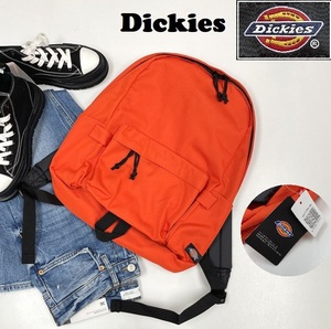 Dickies オレンジ×ブラック リュックサック アウトドア キャンプ バイク スポーツ 通勤通学 ロゴ刺繍 バックパック ディッキーズ