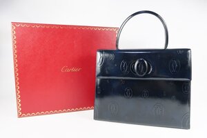 【新品同様・未使用】Cartier カルティエ ハッピーバースデー ハンドバッグ ネイビー ブランド鞄【RU94】