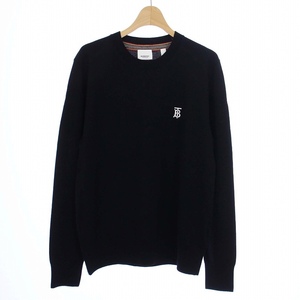 バーバリー BURBERRY TB LOGO CREWNECK SWEATER DECLAN BLACK ニット セーター 長袖 クルーネック TBロゴ刺繍 S 黒